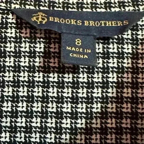 Brooks Brothers Lightweight Houndstooth Blouse 8 Long  Sleeves Button Down - Picture 4 of 8